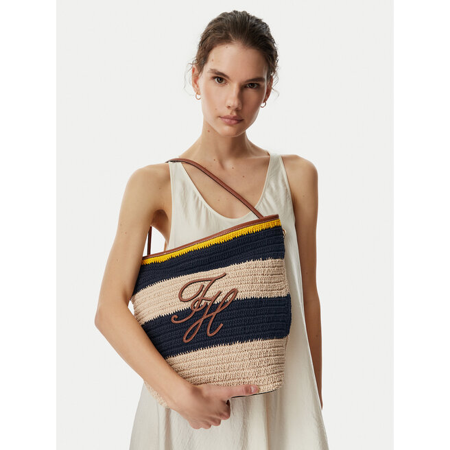 Torebka Tommy Hilfiger Th Nautical Bucket Crochet Str AW0AW18814 Kolorowy -