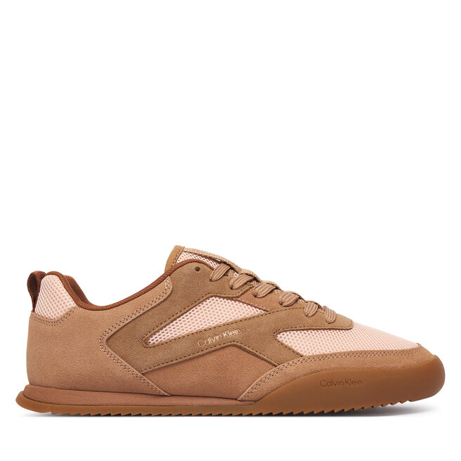 Sneakersy Calvin Klein Low Pro Runner Laceup Mesh Sue HW0HW03100 Brązowy - kobiece
