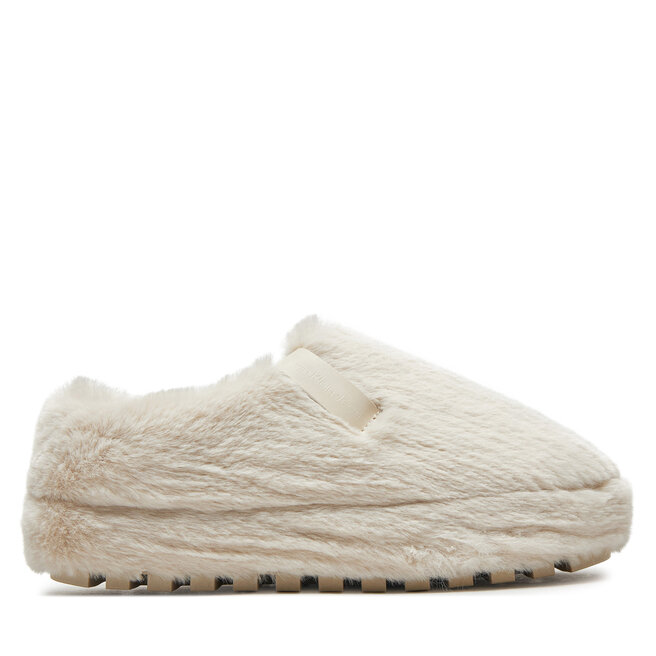 Kapcie Calvin Klein Jeans Home Anke Slipper Wn Fur YW0YW01596 Écru - kobiece