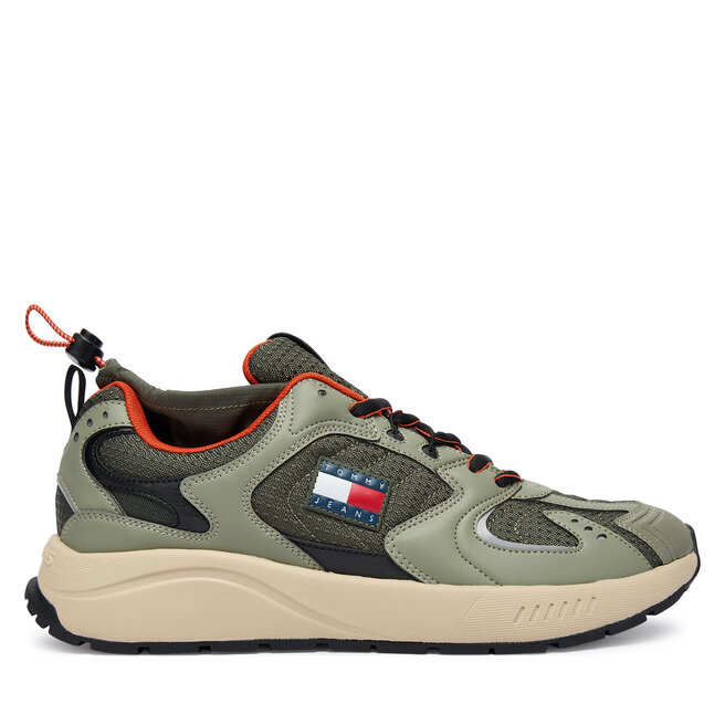Sneakersy Tommy Jeans Tjm Runner Mix Material EM0EM01620 Khaki - męskie