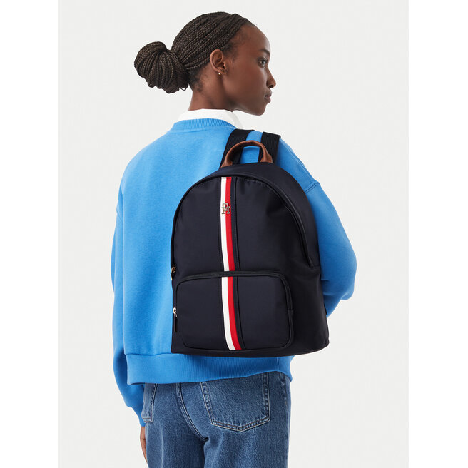Plecak Tommy Hilfiger Popette Dome Backpack Corp AW0AW19243 Granatowy -