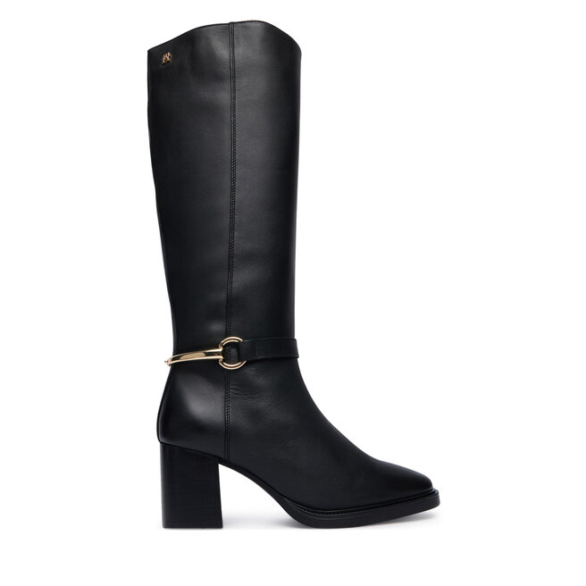 Kozaki Tommy Hilfiger Th Stud Heel Riding Knee Boot FW0FW09551 Czarny - kobiece