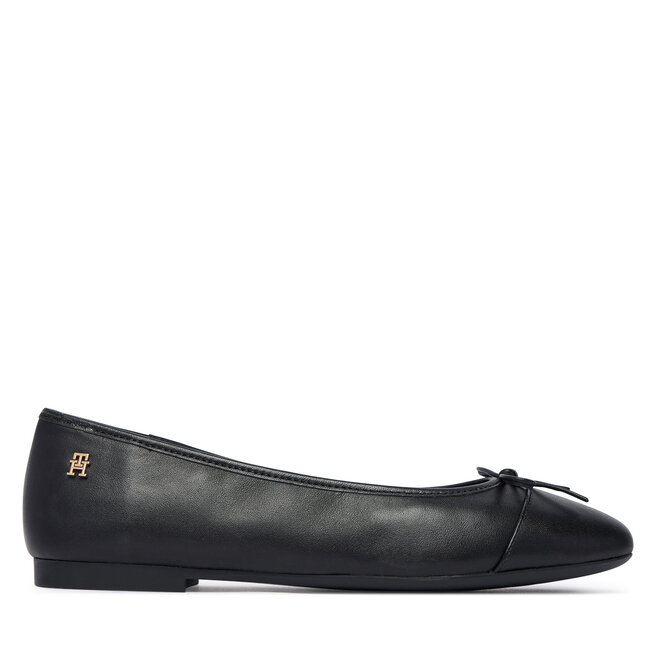 Baleriny Tommy Hilfiger Hilfiger Smooth Lthr Ballet FW0FW09241 Czarny -