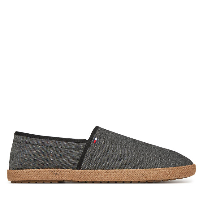 Espadryle Tommy Hilfiger Hilfiger Chambray Espadrille FM0FM05391 Czarny - męskie