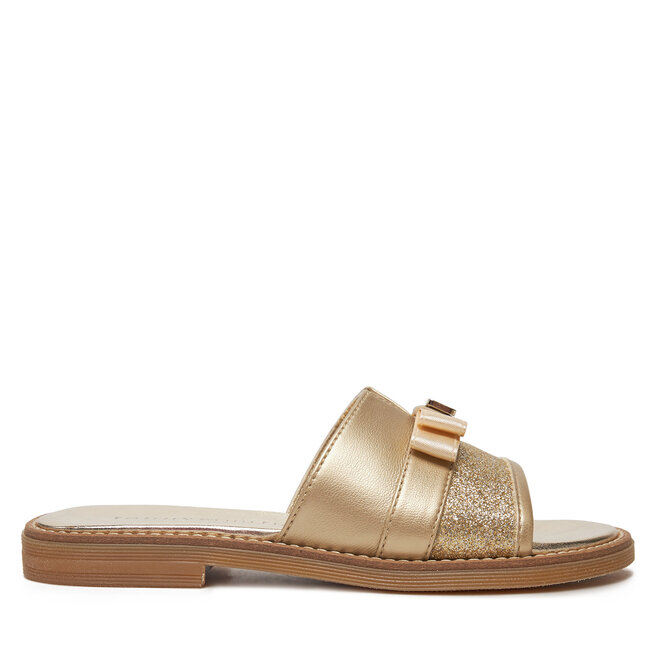 Klapki Tommy Hilfiger Sandal T4A2-33942-0572 M Złoty -