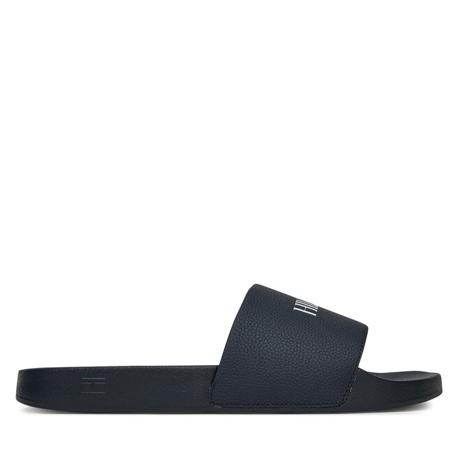 Klapki Tommy Hilfiger Hilfiger Print Tumble Pool Slide FM0FM05505 Granatowy -