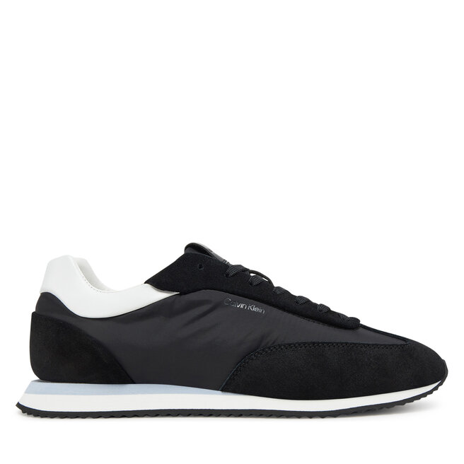 Sneakersy Calvin Klein Runner Lace Up - Nylon Mix HW0HW02395 Czarny - kobiece