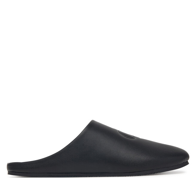 Kapcie Calvin Klein Home Slipper Mule Lth HM0HM02279 Czarny - męskie