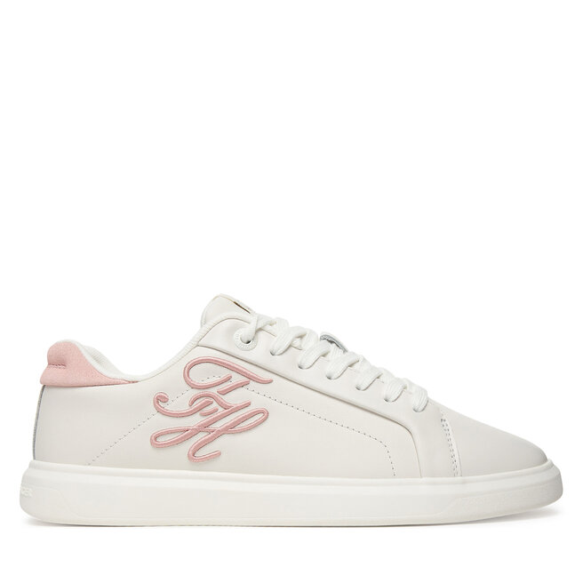 Sneakersy Tommy Hilfiger Th Icon Court Script FW0FW09363 Biały - kobiece