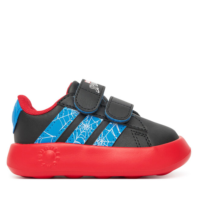 Sneakersy adidas Grand Court Spider-Man Cf I JQ7828 Czarny - chłopięce