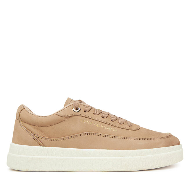 Sneakersy Tommy Hilfiger Modern Court Sneaker Nubuck FW0FW08462 Beżowy - kobiece