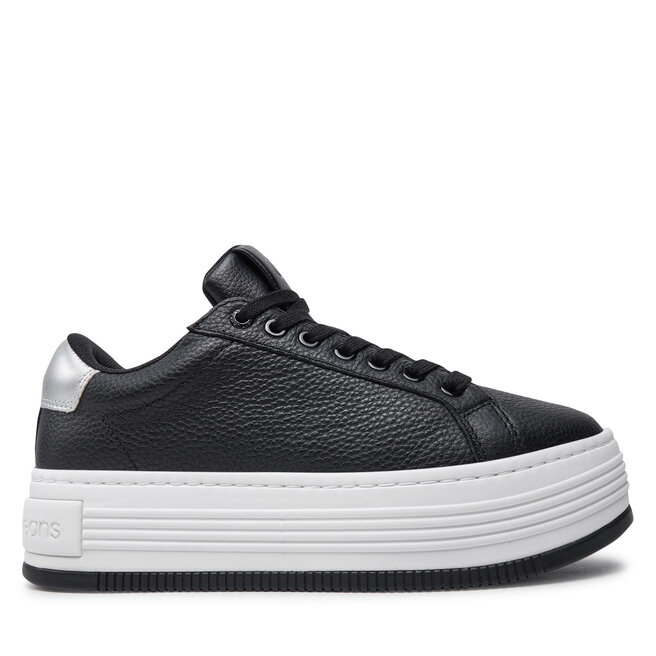 Sneakersy Calvin Klein Jeans Bold Flatf Low Mix Ohb YW0YW01632 Czarny - kobiece