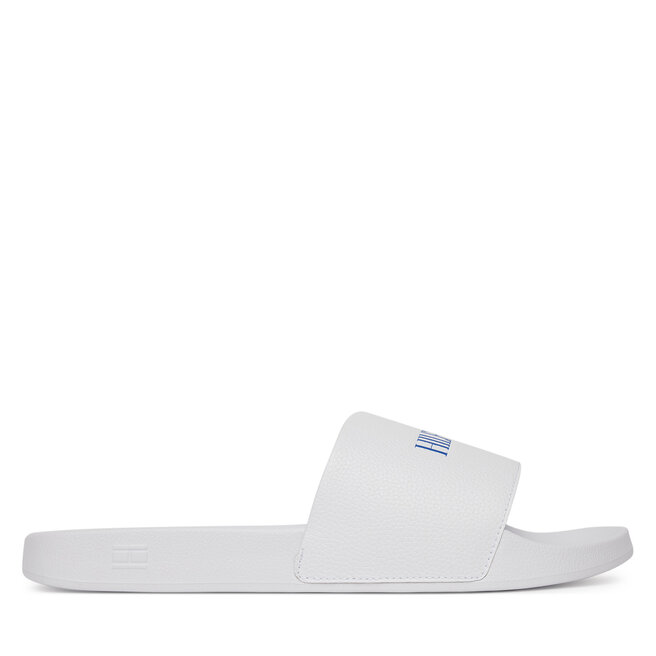 Klapki Tommy Hilfiger Hilfiger Print Tumble Pool Slide FM0FM05505 Biały -