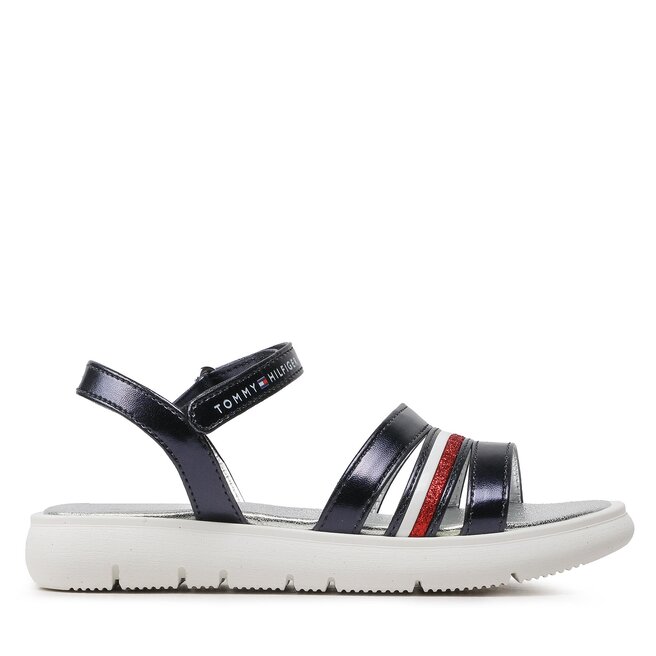 Sandały Tommy Hilfiger Stripes Velcro T4A2-32771-1372 M Granatowy - dziewczęce