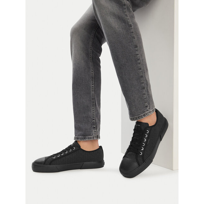 Trampki Calvin Klein Vulc Laceup Cv Aop HM0HM02122 Czarny - męskie