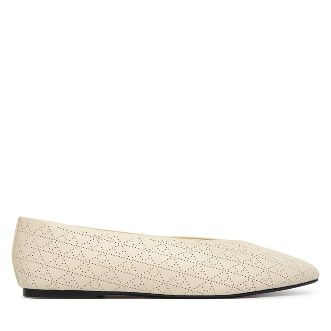 Baleriny Calvin Klein Square Ballerina Aop Lth HW0HW02936 Beżowy -