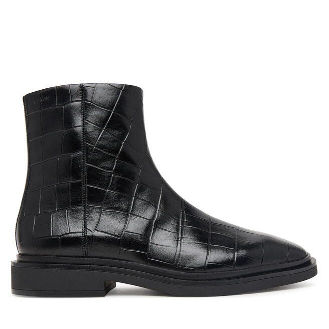 Botki Calvin Klein Square Ankle Boot Zip Croc Lth HW0HW03185 Czarny - kobiece