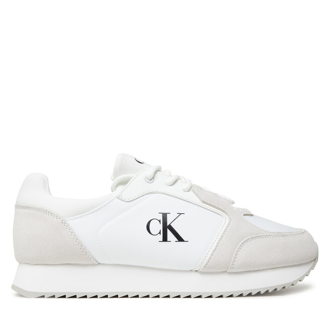 Sneakersy Calvin Klein Jeans Retro Runner Sock Lace Up Ny-Su YM0YM01326 Biały - męskie
