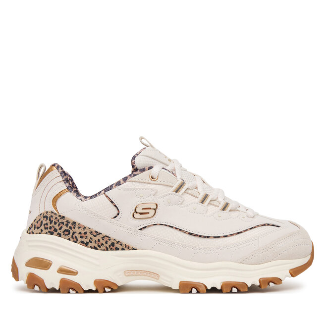 Sneakersy Skechers D'Lites - Wild Charm 150877/WHT Kremowy - kobiece