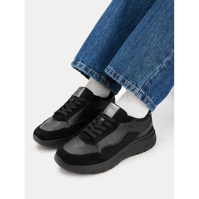 Sneakersy Geox D Plummery D65YNA 5422 C9999 Czarny - kobiece