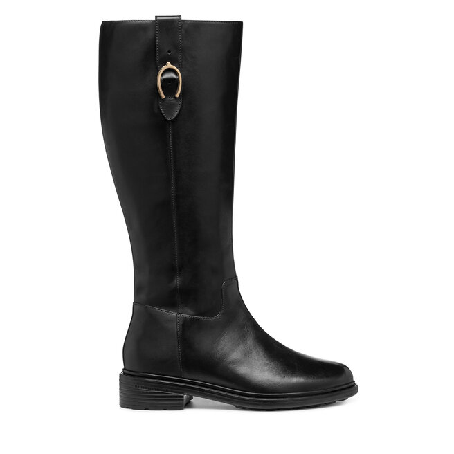 Oficerki Geox D Walk Pleasure D46TGD 00043 C9999 Czarny - kobiece