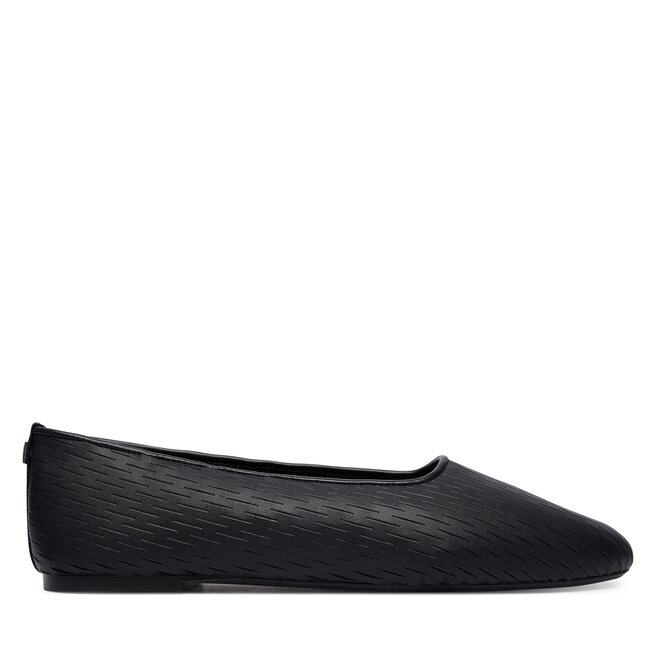 Baleriny Calvin Klein Oblique Ballerina Cut Lth HW0HW03033 Czarny -