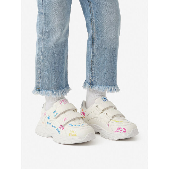 Sneakersy DeeZee CEO-AVO-19627-002 Biały - dziewczęce