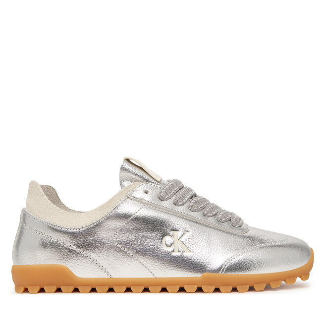 Sneakersy Calvin Klein Low Profile Sneaker Met HW0HW03305 Srebrny - kobiece