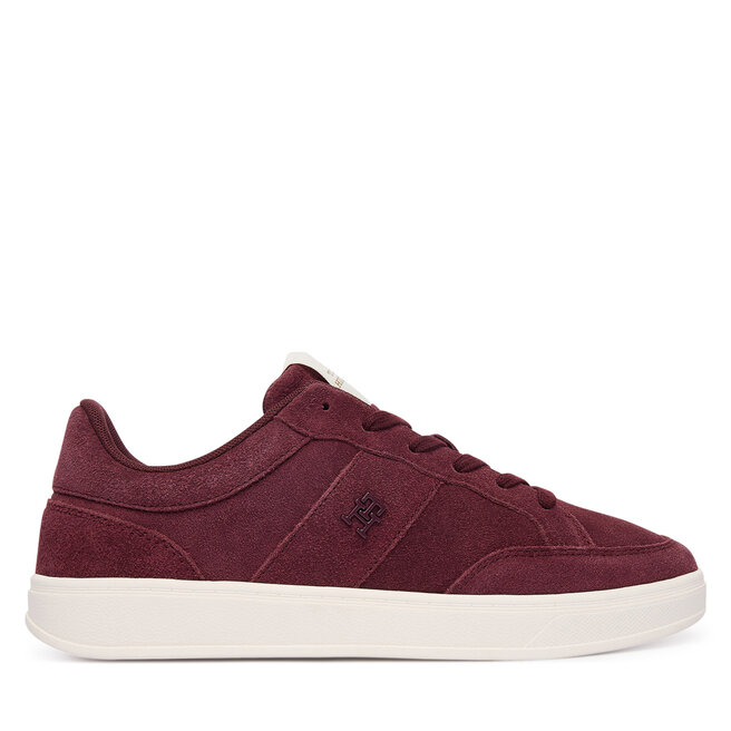 Sneakersy Tommy Hilfiger Th Heritage Court Sneaker Suede FW0FW09266 Bordowy - kobiece