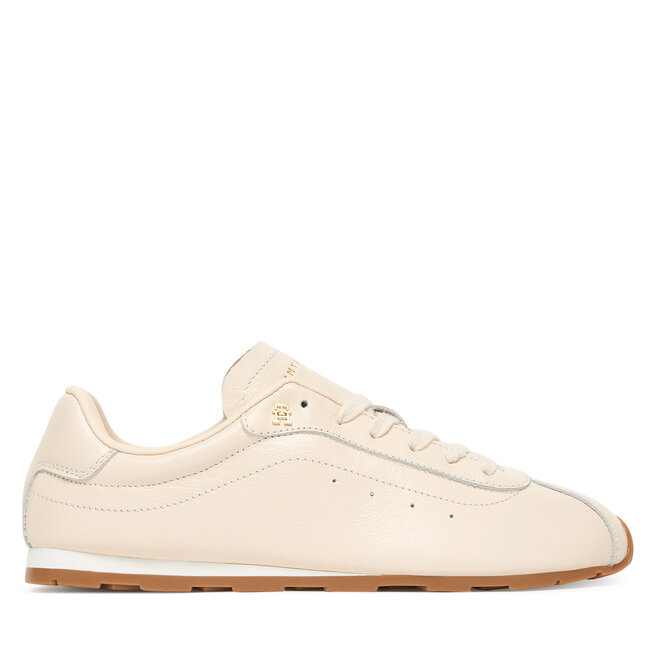 Sneakersy Tommy Hilfiger Th Low Profile Runner FW0FW08951 Écru - kobiece