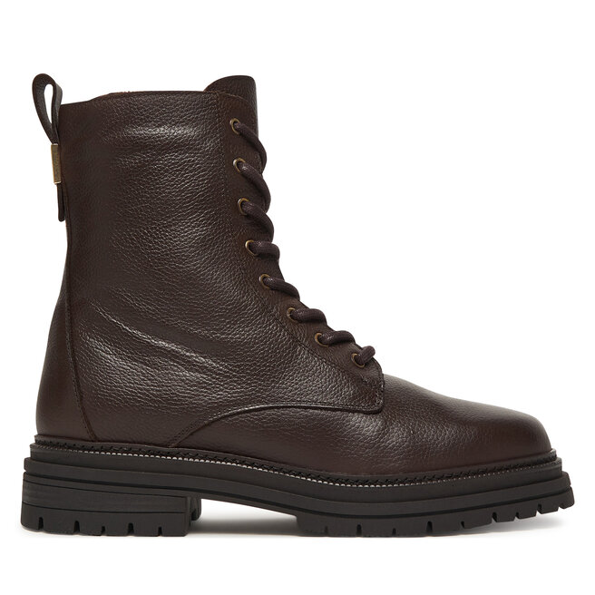 Trapery Tommy Hilfiger Th Plaque Pebble Lace Boot Warm FW0FW08767 Brązowy - kobiece