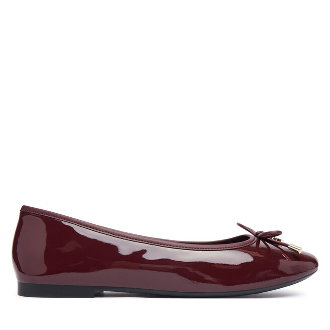 Baleriny Tommy Hilfiger Th Charm Patent Ballerina FW0FW09481 Bordowy -