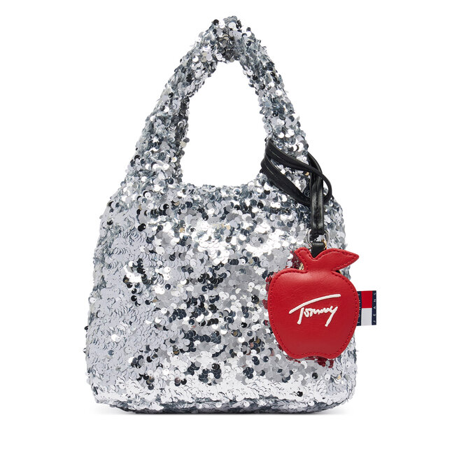 Torebka Tommy Jeans Tjw Bodega Sequins Shopper AW0AW19091 Srebrny -