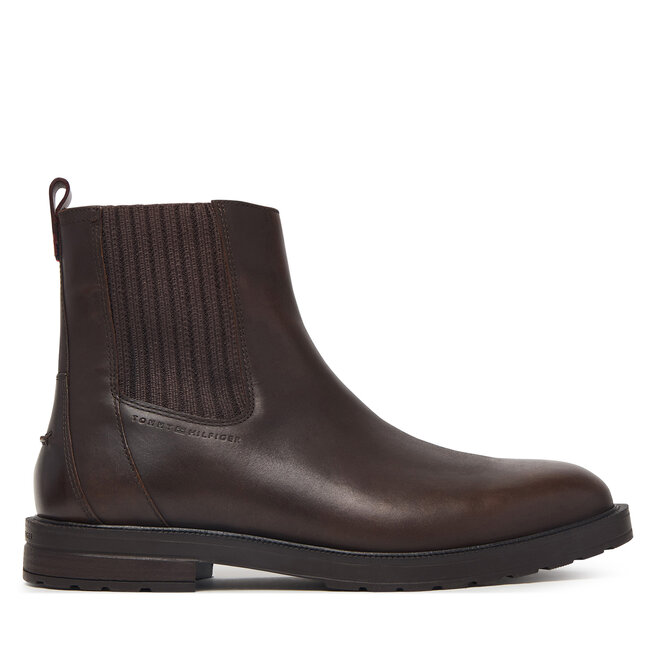 Botki Tommy Hilfiger Cleated Hilfiger Brush Wl Chel FM0FM06080 Brązowy - męskie