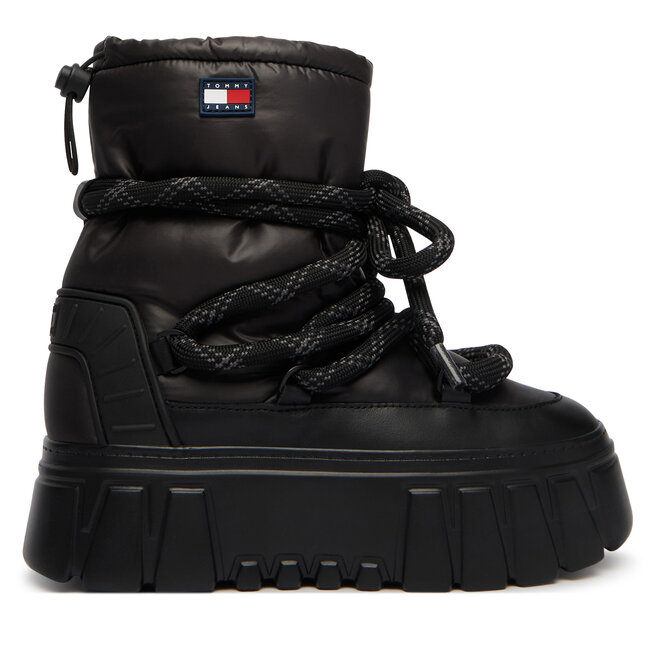 Śniegowce Tommy Jeans Tjw Platform Nylon Snowboot Wl EN0EN03163 Czarny - kobiece