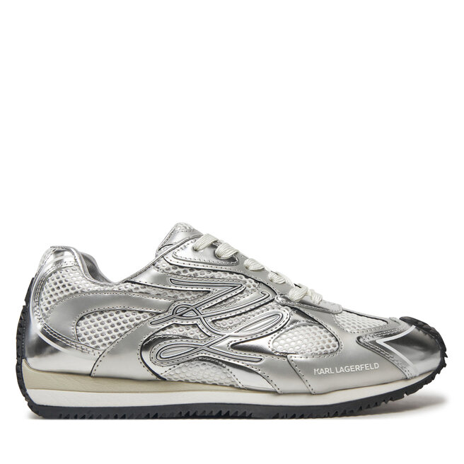 Sneakersy KARL LAGERFELD Velocette KL63925 Srebrny - kobiece