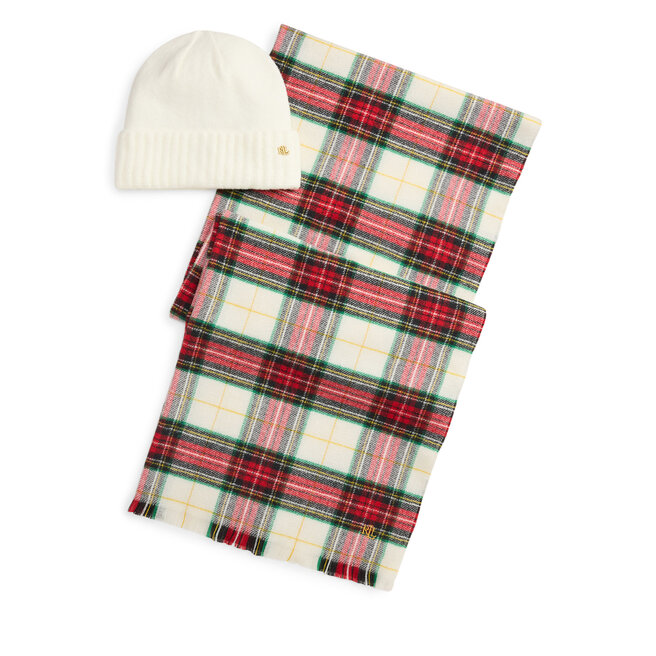 Zestaw szalik i czapka LAUREN RALPH LAUREN 454P23529002 Kremowy -