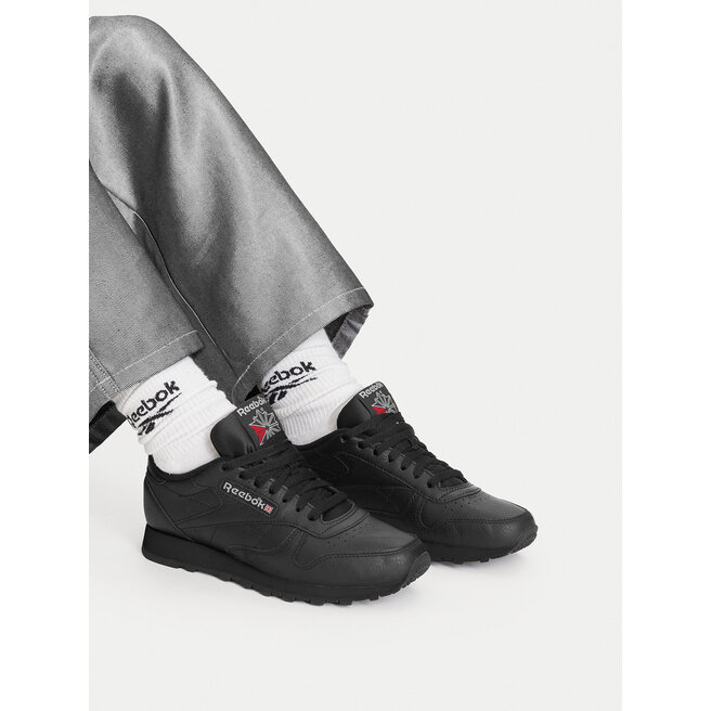 Sneakersy Reebok EO-CLASSIC LEATHER 100008497 Czarny - kobiece