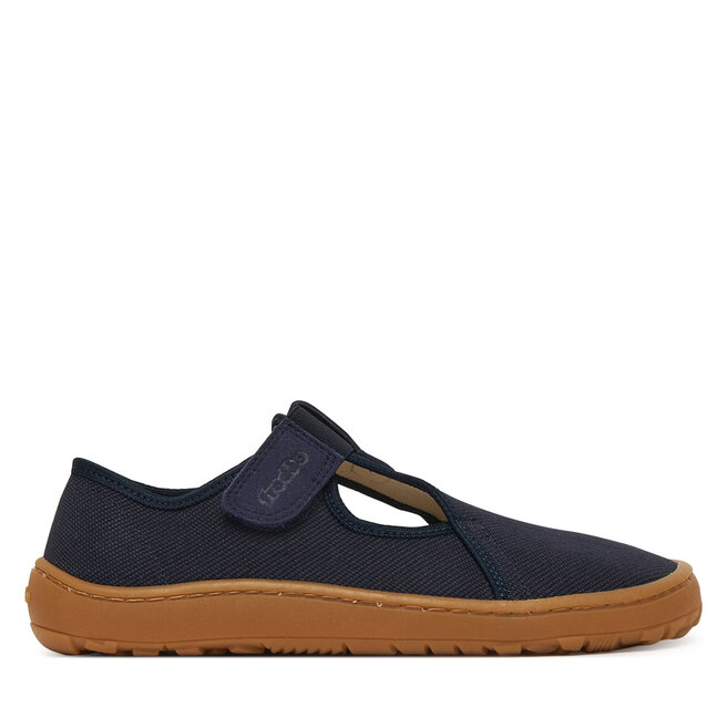 Kapcie Froddo Barefoot Canvas T-Bar G1700439 D Granatowy - chłopięce