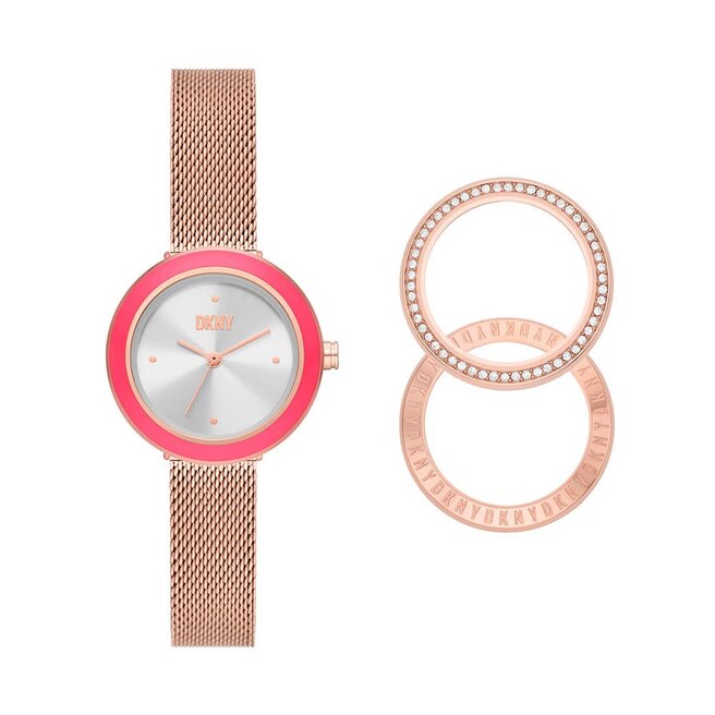 Zegarek DKNY Sasha NY6654SET Różowe złoto -