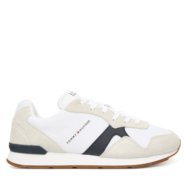Sneakersy Tommy Hilfiger Runner Icon Mix FM0FM05679 Écru - męskie