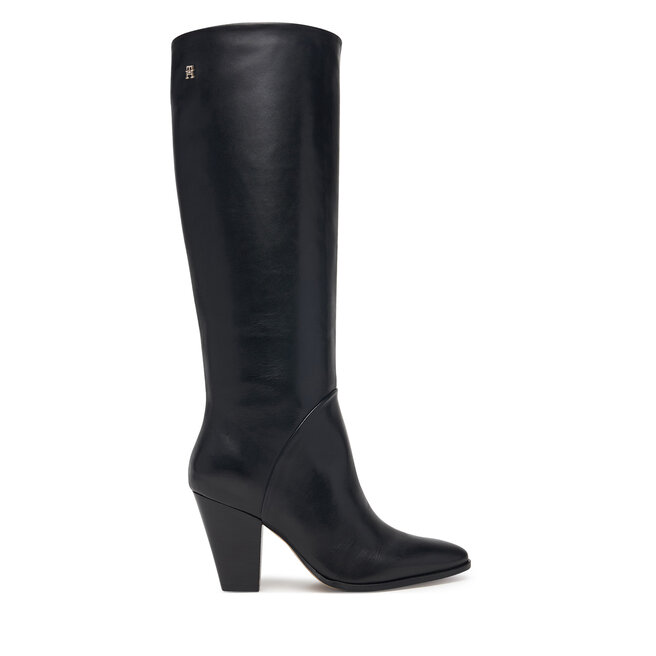 Kozaki Tommy Hilfiger Clean Tubular Knee Boot FW0FW09584 Czarny - kobiece