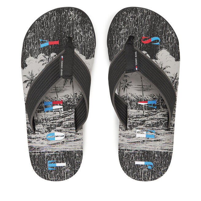 Japonki Tommy Jeans Tjm Elevated Beach Sandal EM0EM01561 Czarny -