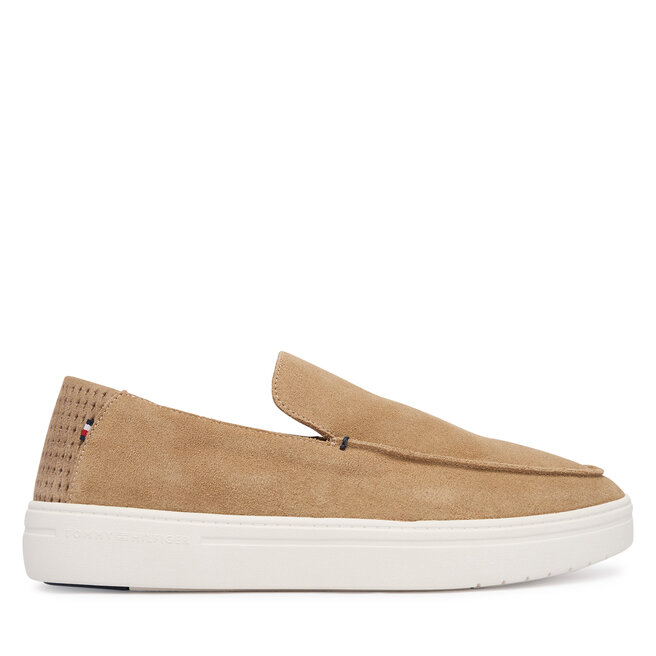 Lordsy Tommy Hilfiger Modern Light Suede Loafer FM0FM05924 Brązowy jasny - męskie