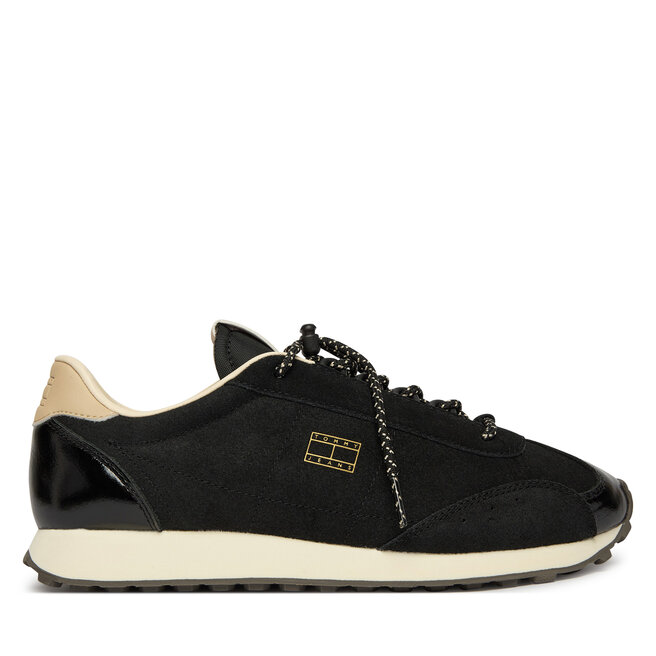Sneakersy Tommy Jeans Tjw Retro Archive Runner Suede EN0EN03125 Czarny - kobiece