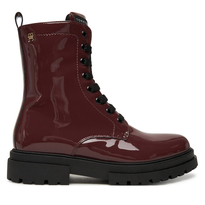 Trapery Tommy Hilfiger Lace-Up Bootie T4A5-34025-0775 D Bordowy - kobiece