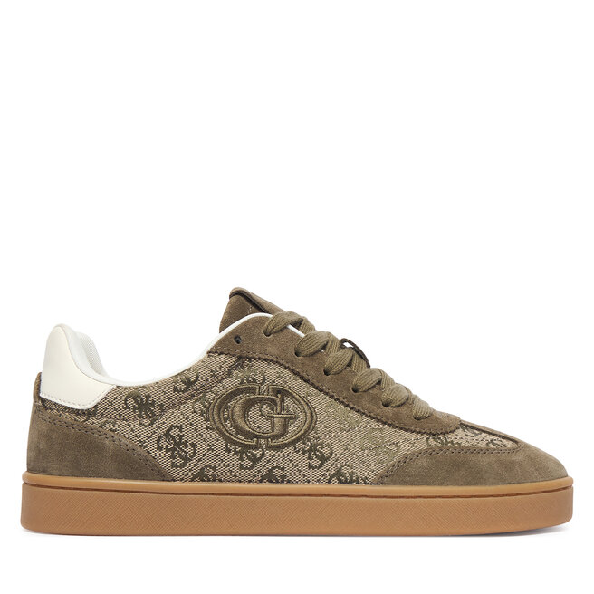 Sneakersy Guess FLTJAC LEA12 Khaki - kobiece