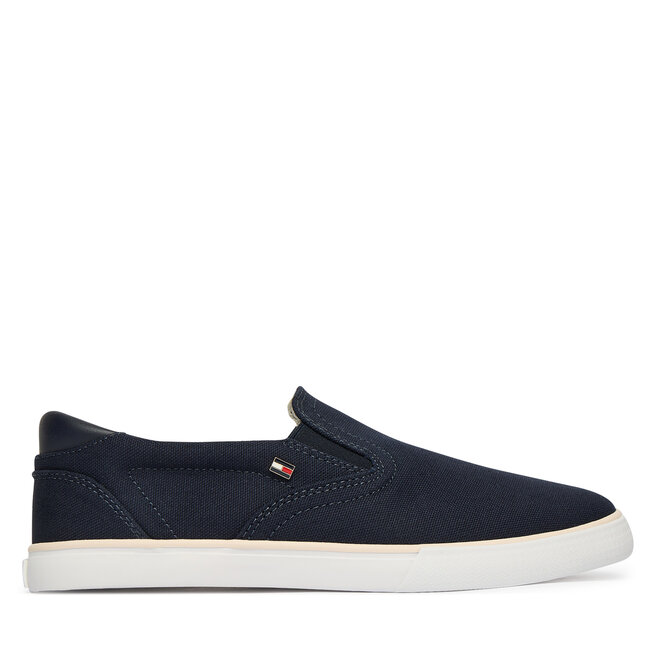 Tenisówki Tommy Hilfiger Th Low Profile Slip On FW0FW09103 Granatowy - kobiece