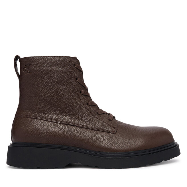 Trzewiki Calvin Klein Combat Ess Lace Up Zip Boot Lth YM0YM01373 Brązowy - męskie