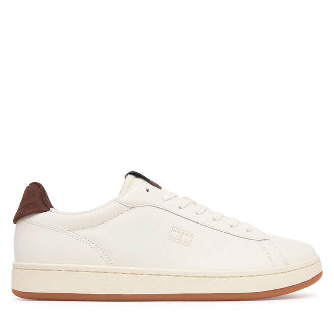 Sneakersy Tommy Jeans Archive '98 Leather Court EM0EM01791 Kremowy - męskie